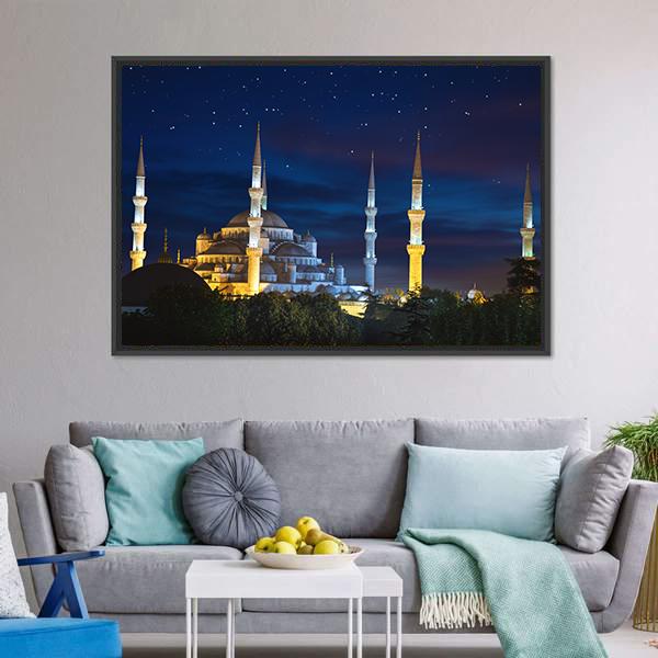 Sultanahmet Mosque Canvas Wall Art-3 Horizontal-Gallery Wrap-25" x 16"-Tiaracle