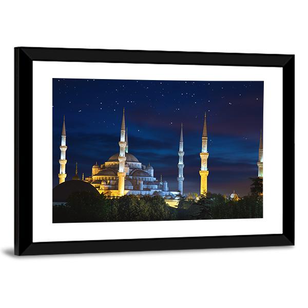 Sultanahmet Mosque Canvas Wall Art-3 Horizontal-Gallery Wrap-25" x 16"-Tiaracle