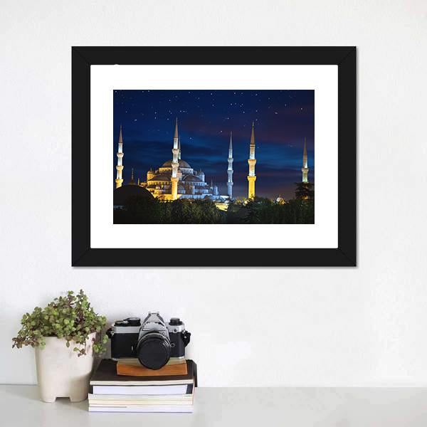 Sultanahmet Mosque Canvas Wall Art-1 Piece-Framed Print-20" x 16"-Tiaracle