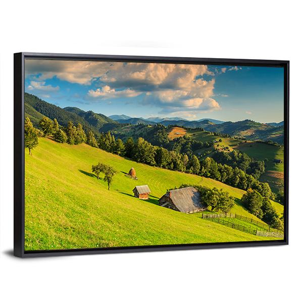 Summer Alpine Landscape In Romania Canvas Wall Art-3 Horizontal-Gallery Wrap-25" x 16"-Tiaracle