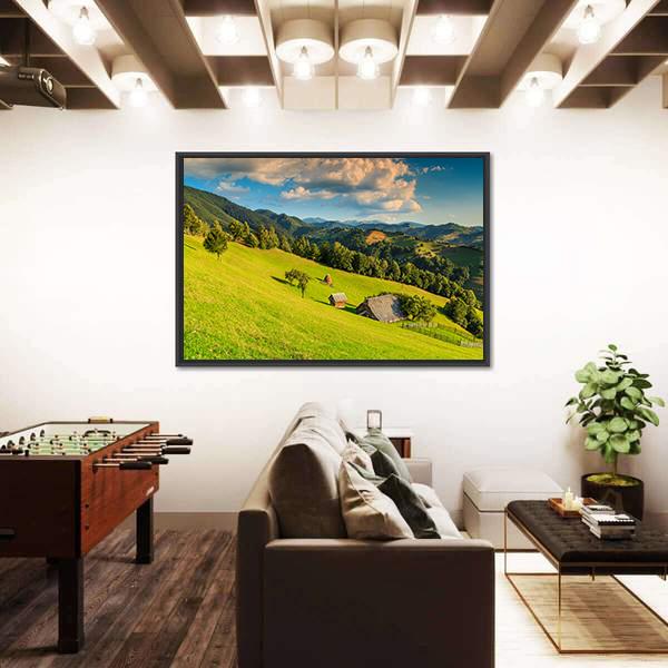 Summer Alpine Landscape In Romania Canvas Wall Art-3 Horizontal-Gallery Wrap-25" x 16"-Tiaracle