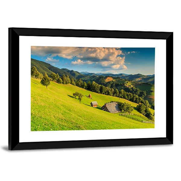 Summer Alpine Landscape In Romania Canvas Wall Art-3 Horizontal-Gallery Wrap-25" x 16"-Tiaracle
