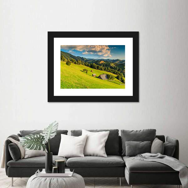 Summer Alpine Landscape In Romania Canvas Wall Art-3 Horizontal-Gallery Wrap-25" x 16"-Tiaracle