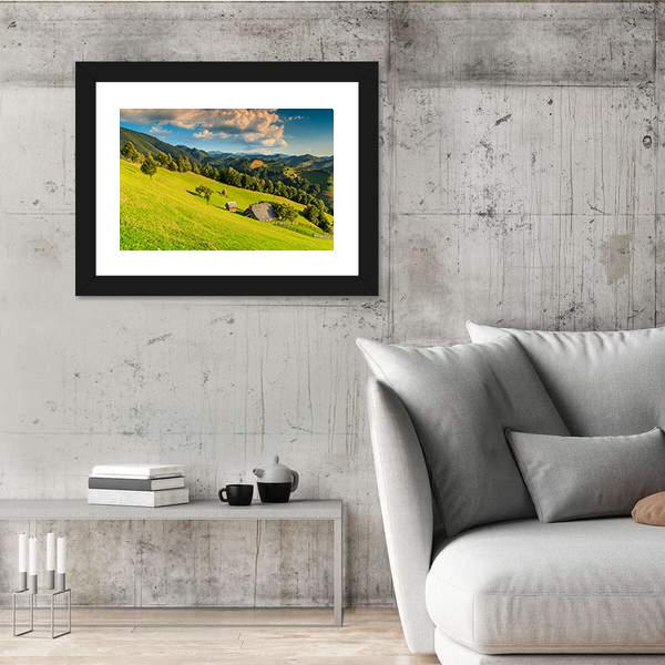 Summer Alpine Landscape In Romania Canvas Wall Art-3 Horizontal-Gallery Wrap-25" x 16"-Tiaracle