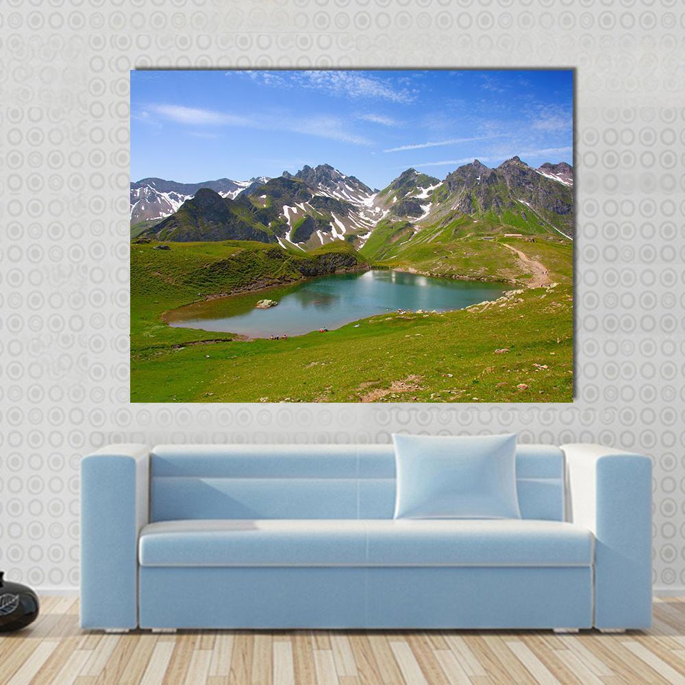 Summer Alpine Landscape Pizol St.Gallen Switzerland Canvas Wall Art-1 Piece-Gallery Wrap-48" x 32"-Tiaracle