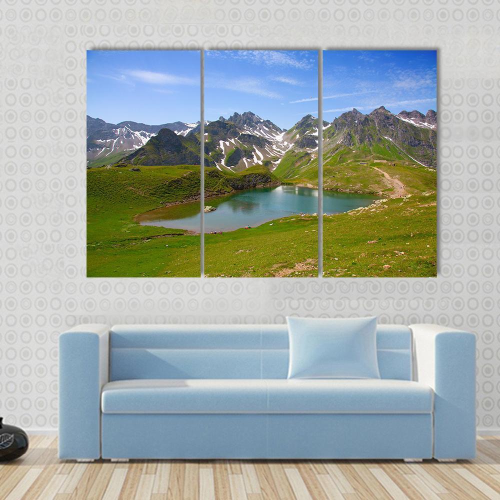 Summer Alpine Landscape Pizol St.Gallen Switzerland Canvas Wall Art-3 Horizontal-Gallery Wrap-37" x 24"-Tiaracle