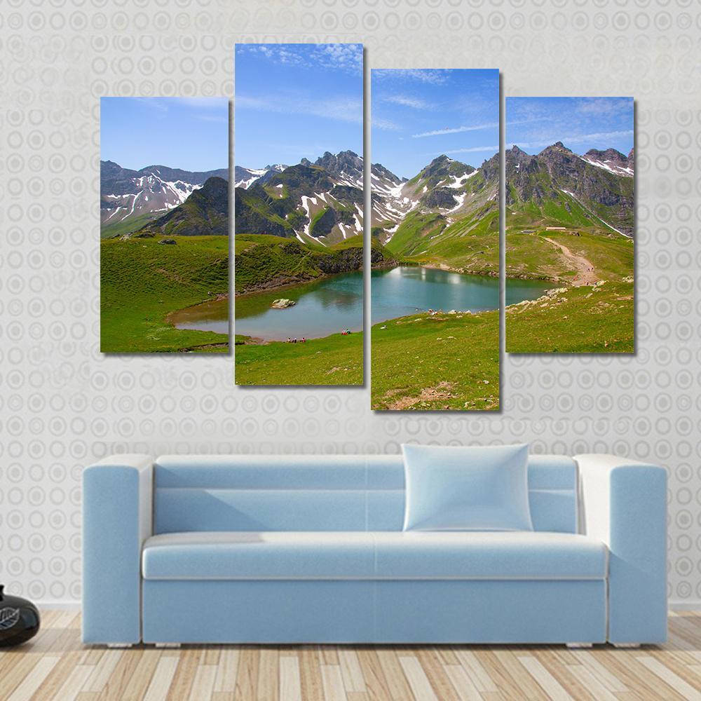 Summer Alpine Landscape Pizol St.Gallen Switzerland Canvas Wall Art-4 Pop-Gallery Wrap-50" x 32"-Tiaracle
