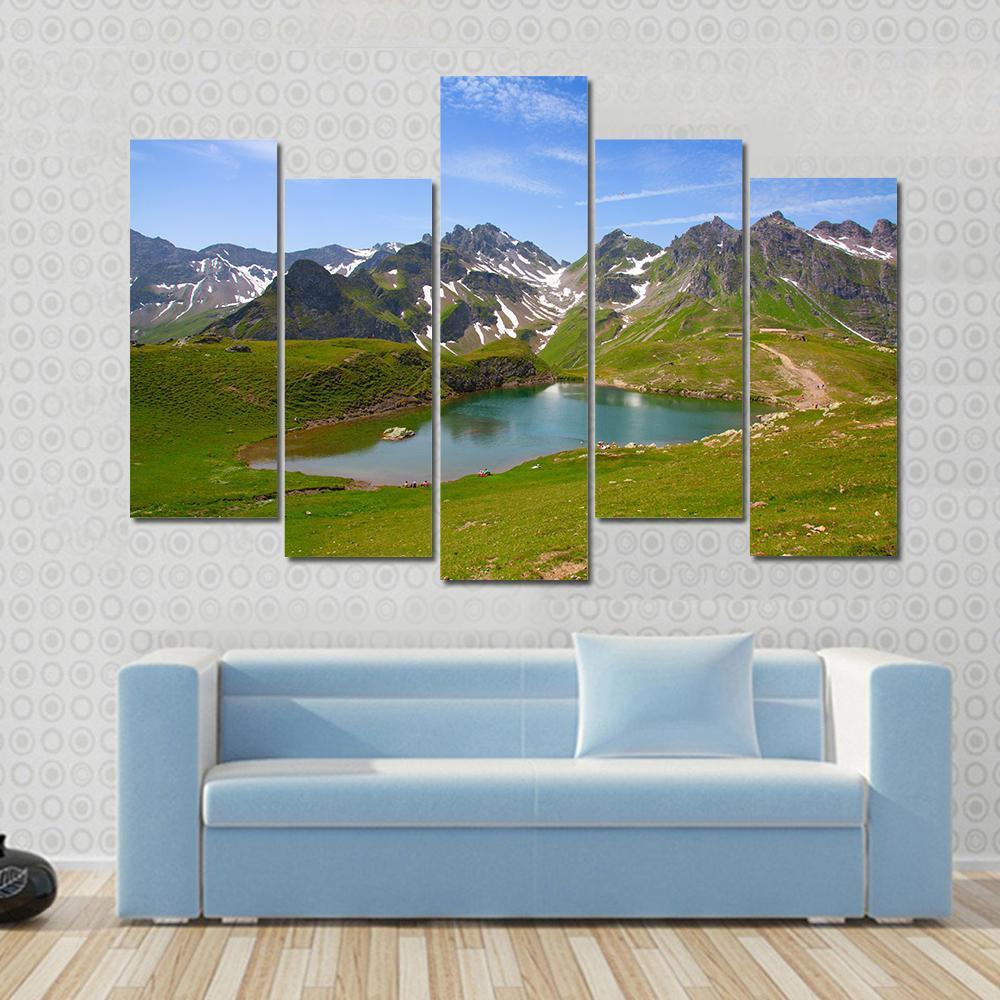 Summer Alpine Landscape Pizol St.Gallen Switzerland Canvas Wall Art-5 Pop-Gallery Wrap-47" x 32"-Tiaracle