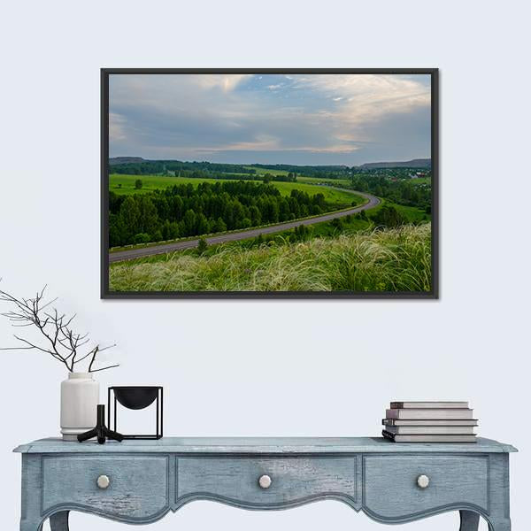 Summer Crimson Sunset Canvas Wall Art-1 Piece-Floating Frame-24" x 16"-Tiaracle