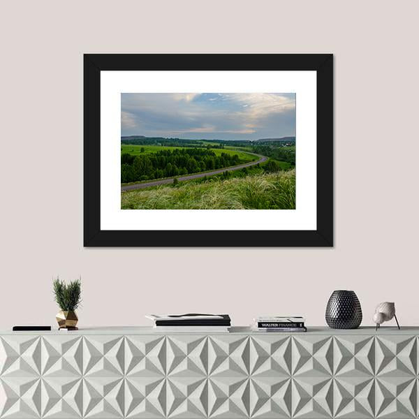 Summer Crimson Sunset Canvas Wall Art-1 Piece-Framed Print-20" x 16"-Tiaracle