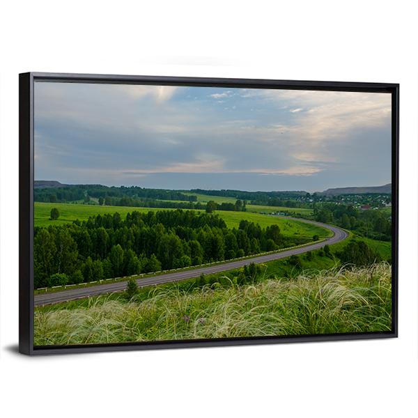 Summer Crimson Sunset Canvas Wall Art-3 Horizontal-Gallery Wrap-25" x 16"-Tiaracle