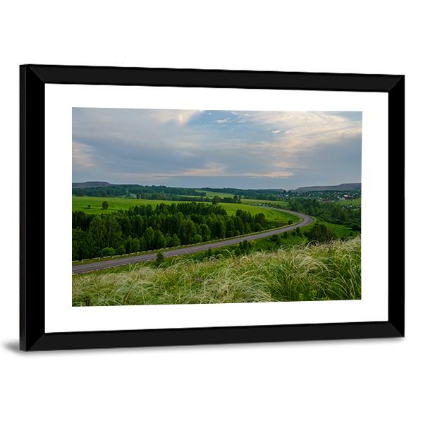 Summer Crimson Sunset Canvas Wall Art-3 Horizontal-Gallery Wrap-25" x 16"-Tiaracle