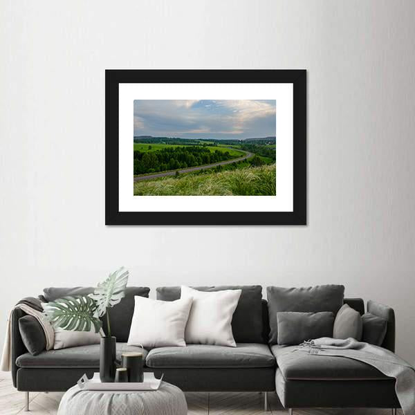 Summer Crimson Sunset Canvas Wall Art-3 Horizontal-Gallery Wrap-25" x 16"-Tiaracle