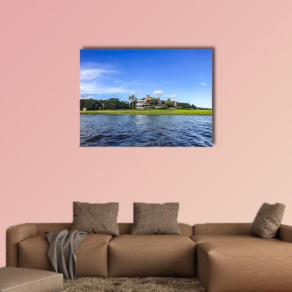 Summer Day On Shem's Creek Canvas Wall Art-1 Piece-Gallery Wrap-48" x 32"-Tiaracle