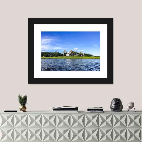 Summer Day On Shem's Creek Canvas Wall Art-1 Piece-Framed Print-20" x 16"-Tiaracle