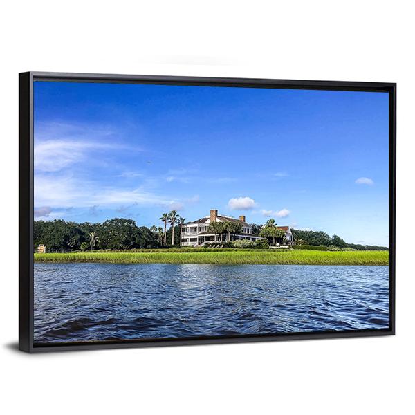 Summer Day On Shem's Creek Canvas Wall Art-3 Horizontal-Gallery Wrap-25" x 16"-Tiaracle