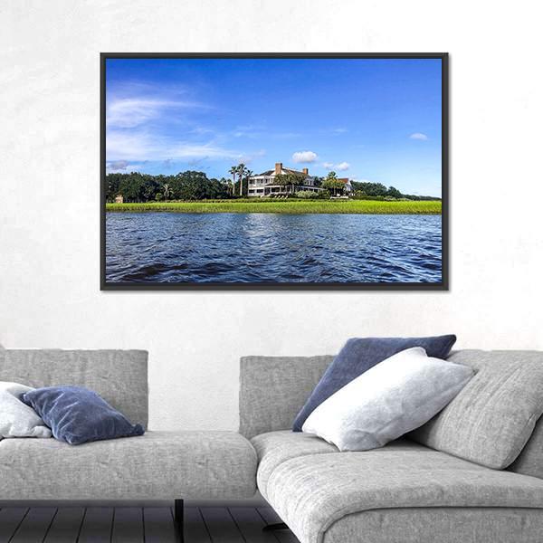 Summer Day On Shem's Creek Canvas Wall Art-3 Horizontal-Gallery Wrap-25" x 16"-Tiaracle