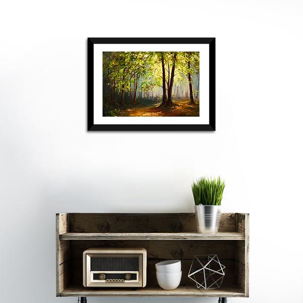 Summer Forest Abstract Canvas Wall Art-3 Horizontal-Gallery Wrap-25&quot; x 16&quot;-Tiaracle