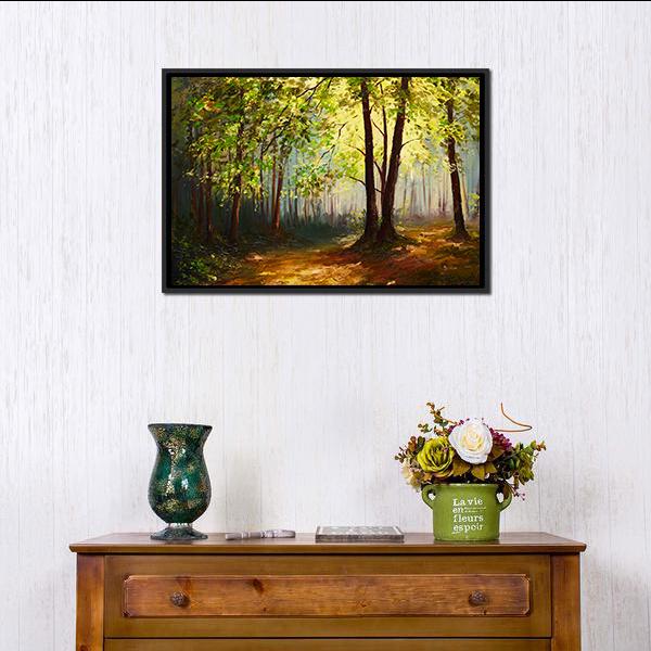 Summer Forest Abstract Canvas Wall Art-3 Horizontal-Gallery Wrap-25&quot; x 16&quot;-Tiaracle