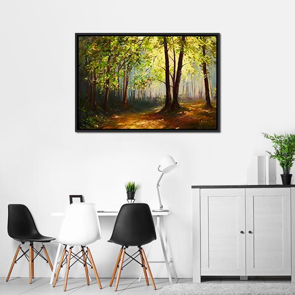 Summer Forest Abstract Canvas Wall Art-3 Horizontal-Gallery Wrap-25&quot; x 16&quot;-Tiaracle