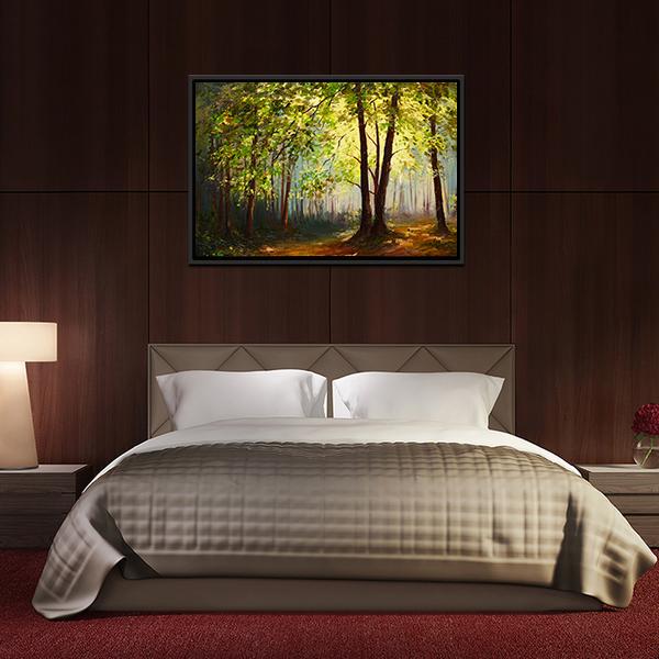 Summer Forest Abstract Canvas Wall Art-3 Horizontal-Gallery Wrap-25&quot; x 16&quot;-Tiaracle