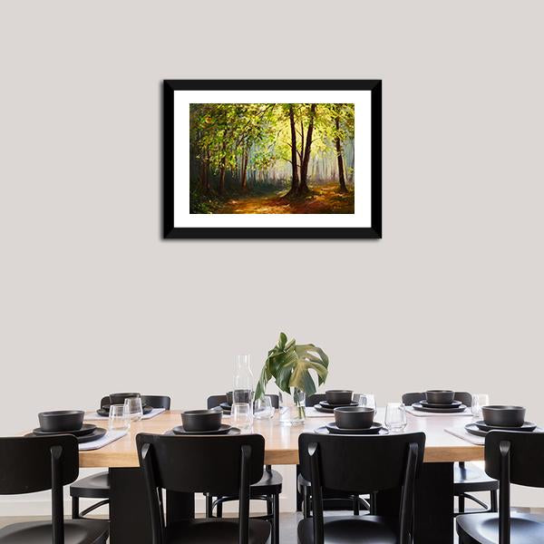 Summer Forest Abstract Canvas Wall Art-1 Piece-Framed Print-20&quot; x 16&quot;-Tiaracle