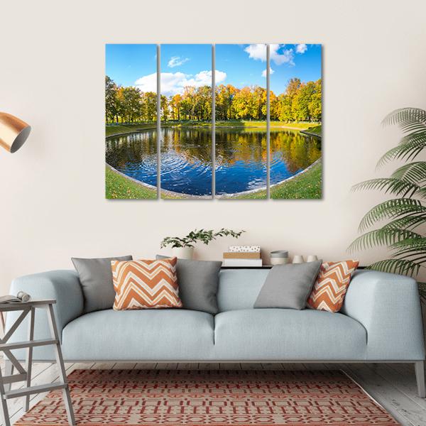 Summer Garden In Russia Canvas Wall Art-4 Horizontal-Gallery Wrap-34" x 24"-Tiaracle