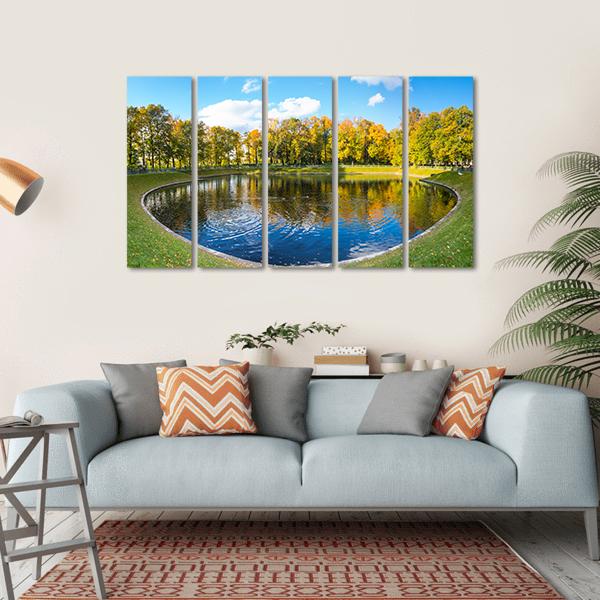 Summer Garden In Russia Canvas Wall Art-5 Horizontal-Gallery Wrap-22" x 12"-Tiaracle