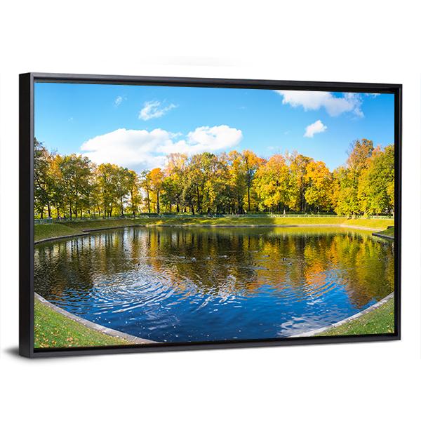 Summer Garden In Russia Canvas Wall Art-3 Horizontal-Gallery Wrap-25" x 16"-Tiaracle