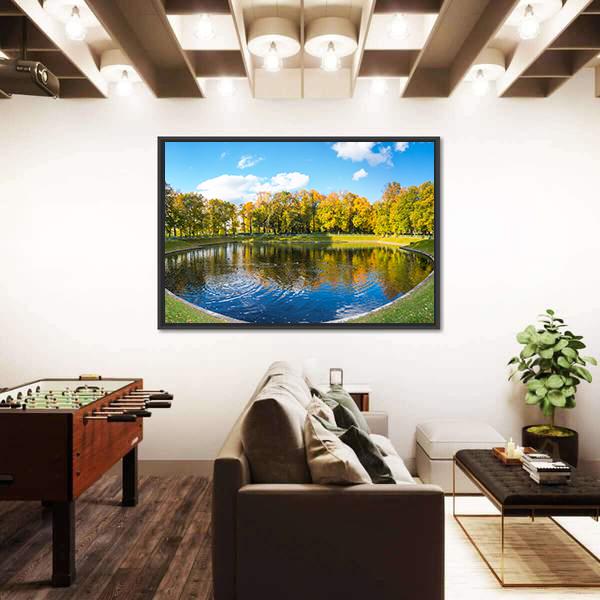 Summer Garden In Russia Canvas Wall Art-3 Horizontal-Gallery Wrap-25" x 16"-Tiaracle