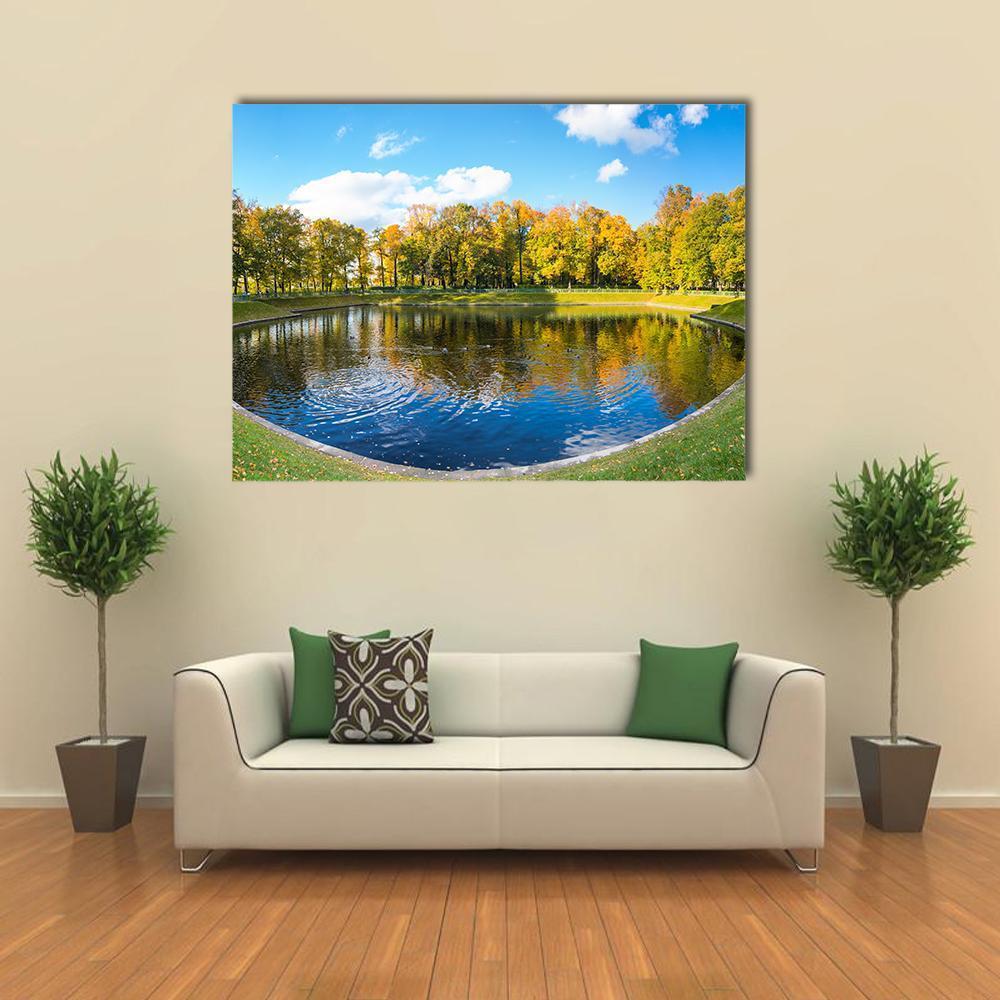Summer Garden In Russia Canvas Wall Art-1 Piece-Gallery Wrap-48" x 32"-Tiaracle