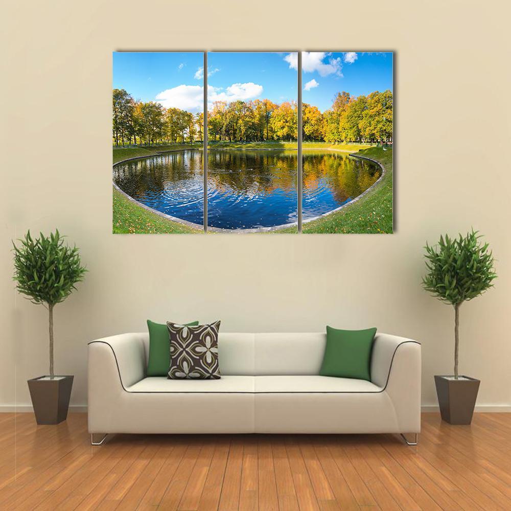 Summer Garden In Russia Canvas Wall Art-3 Horizontal-Gallery Wrap-37" x 24"-Tiaracle