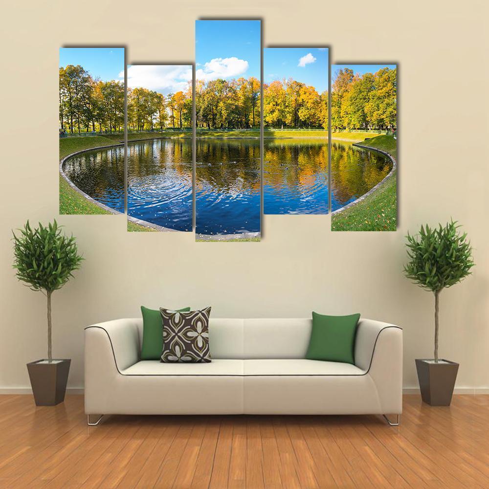 Summer Garden In Russia Canvas Wall Art-5 Pop-Gallery Wrap-47" x 32"-Tiaracle