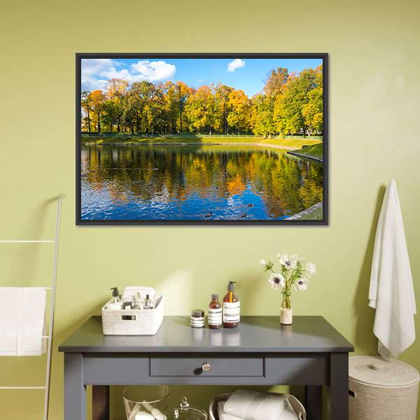 Summer Garden Russia Canvas Wall Art-1 Piece-Floating Frame-24" x 16"-Tiaracle