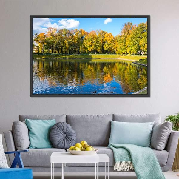 Summer Garden Russia Canvas Wall Art-3 Horizontal-Gallery Wrap-25" x 16"-Tiaracle