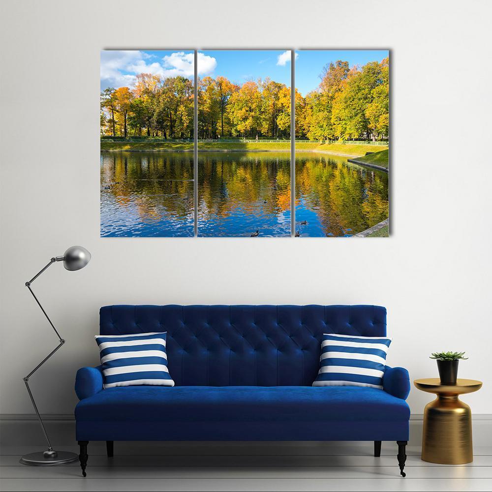 Summer Garden Russia Canvas Wall Art-3 Horizontal-Gallery Wrap-37" x 24"-Tiaracle