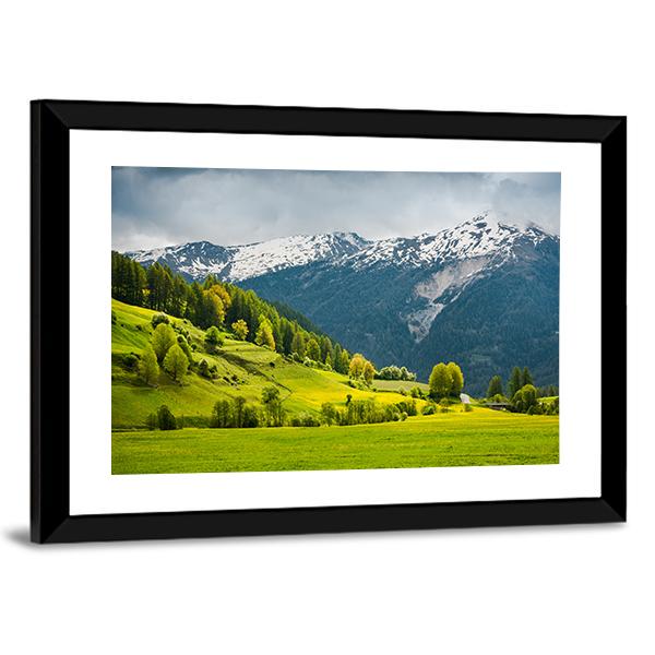 Summer In Alpine Switzerland Panoramic Canvas Wall Art-1 Piece-36" x 12"-Tiaracle