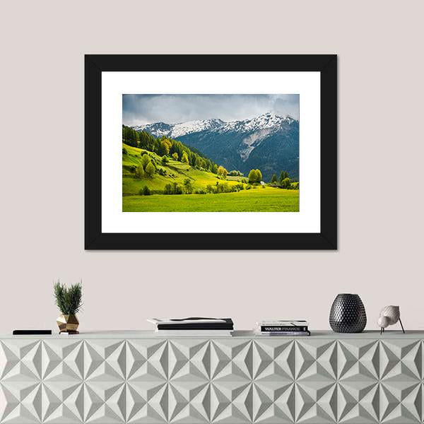 Summer In Alpine Switzerland Panoramic Canvas Wall Art-1 Piece-36" x 12"-Tiaracle