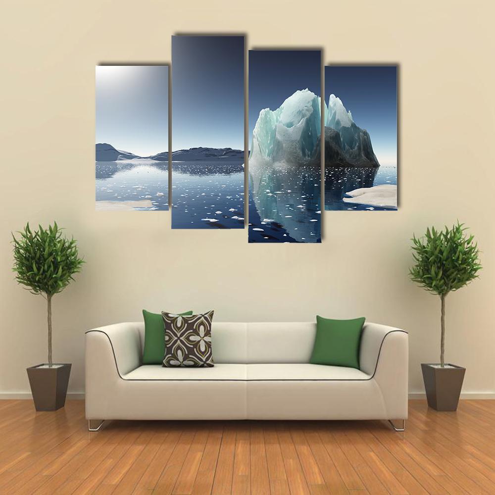 Summer In Antarctica Winter Canvas Wall Art-4 Pop-Gallery Wrap-50" x 32"-Tiaracle