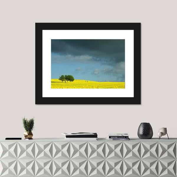 Summer In Denmark Rapse Field Canvas Wall Art-1 Piece-Framed Print-20" x 16"-Tiaracle