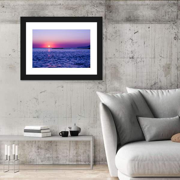 Summer In Sea At Sunset Canvas Wall Art-3 Horizontal-Gallery Wrap-25" x 16"-Tiaracle