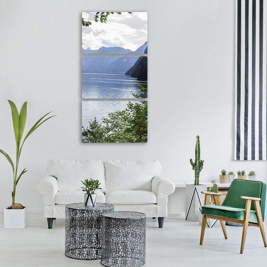 Summer Lake In Europe Vertical Canvas Wall Art-3 Vertical-Gallery Wrap-12" x 25"-Tiaracle