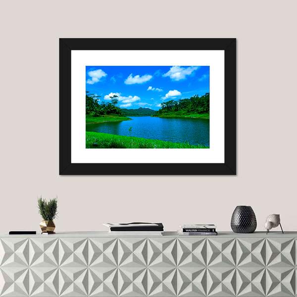 Summer Lake In Indonesia Canvas Wall Art-1 Piece-Framed Print-20" x 16"-Tiaracle