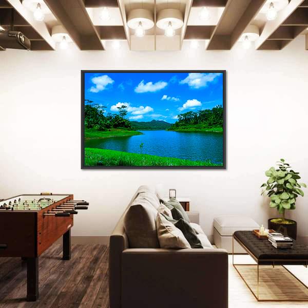 Summer Lake In Indonesia Canvas Wall Art-3 Horizontal-Gallery Wrap-25" x 16"-Tiaracle