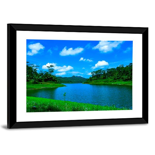 Summer Lake In Indonesia Canvas Wall Art-3 Horizontal-Gallery Wrap-25" x 16"-Tiaracle