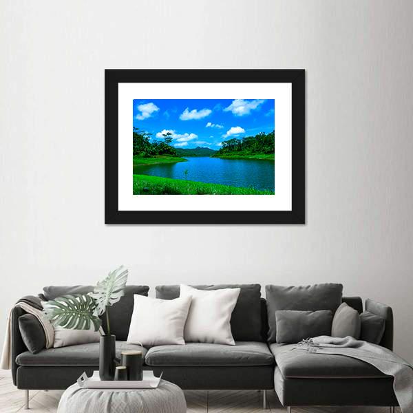 Summer Lake In Indonesia Canvas Wall Art-3 Horizontal-Gallery Wrap-25" x 16"-Tiaracle