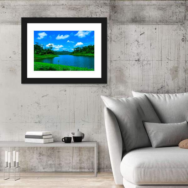Summer Lake In Indonesia Canvas Wall Art-3 Horizontal-Gallery Wrap-25" x 16"-Tiaracle