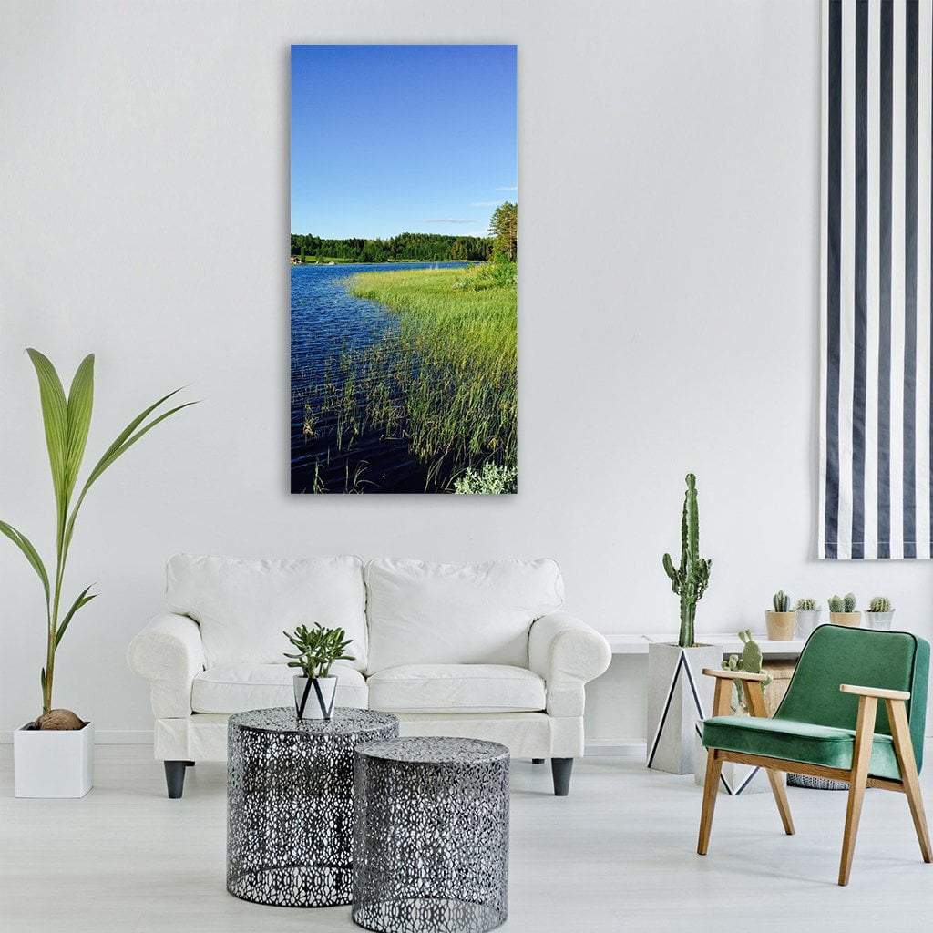 Summer Lake In Sweden Vertical Canvas Wall Art-1 Vertical-Gallery Wrap-12" x 24"-Tiaracle