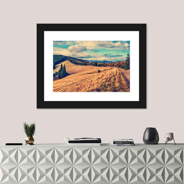 Summer Landscape In Mountains Canvas Wall Art-1 Piece-Framed Print-20" x 16"-Tiaracle