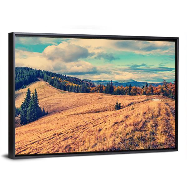 Summer Landscape In Mountains Canvas Wall Art-3 Horizontal-Gallery Wrap-25" x 16"-Tiaracle